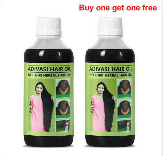 Adivasi Neelgiri Herbal Hair Oil for Control Hair fall and Hair growth  125ml*2 (buy one get one free)